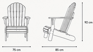 Xsanthos Adirondack Ahşap Bahçe Oturma Grubu
