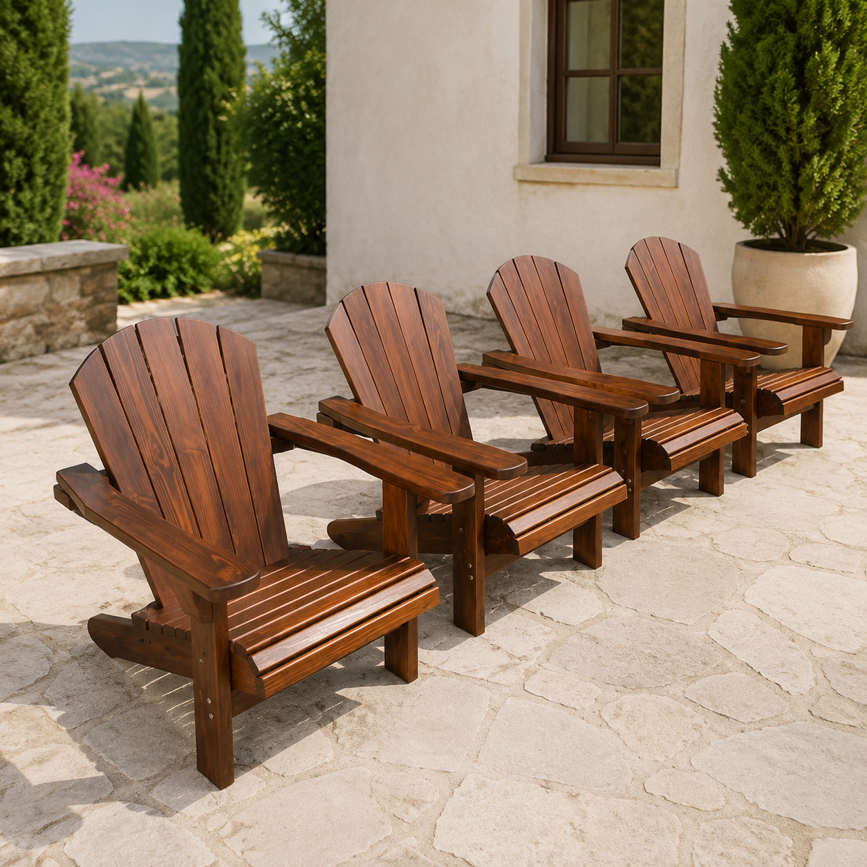 Xsanthos Adirondack Ahşap Bahçe Oturma Grubu