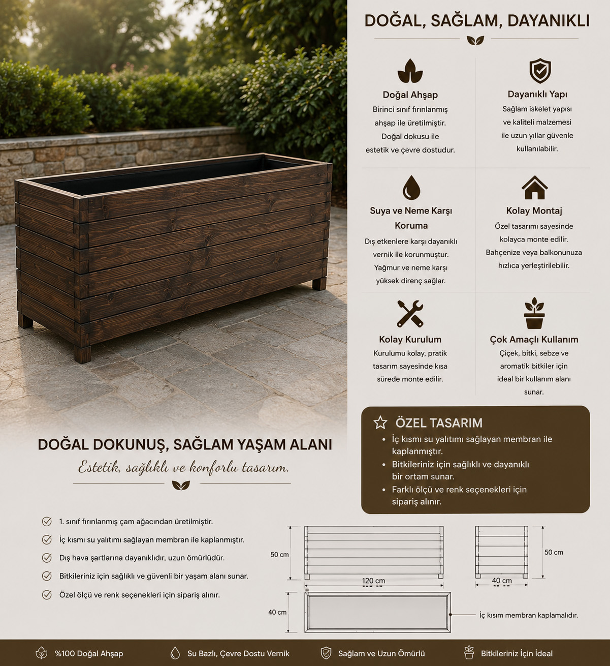 Ahşap Saksı 01