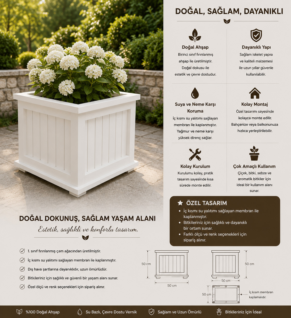 Ahşap Saksı 04