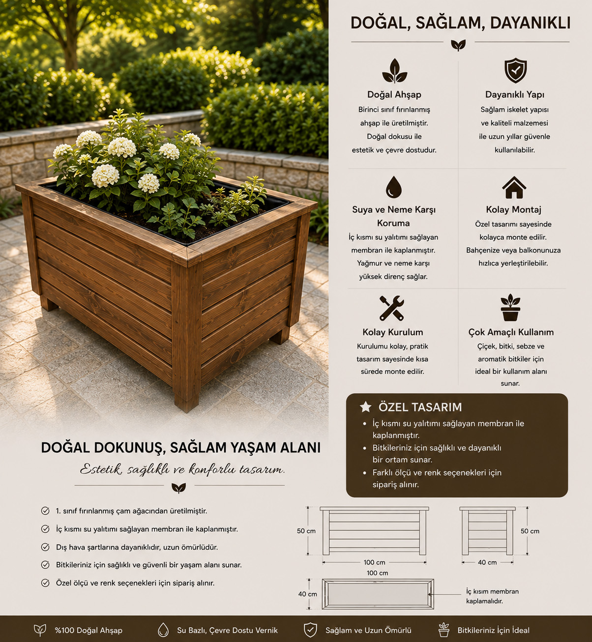 Ahşap Saksı 06
