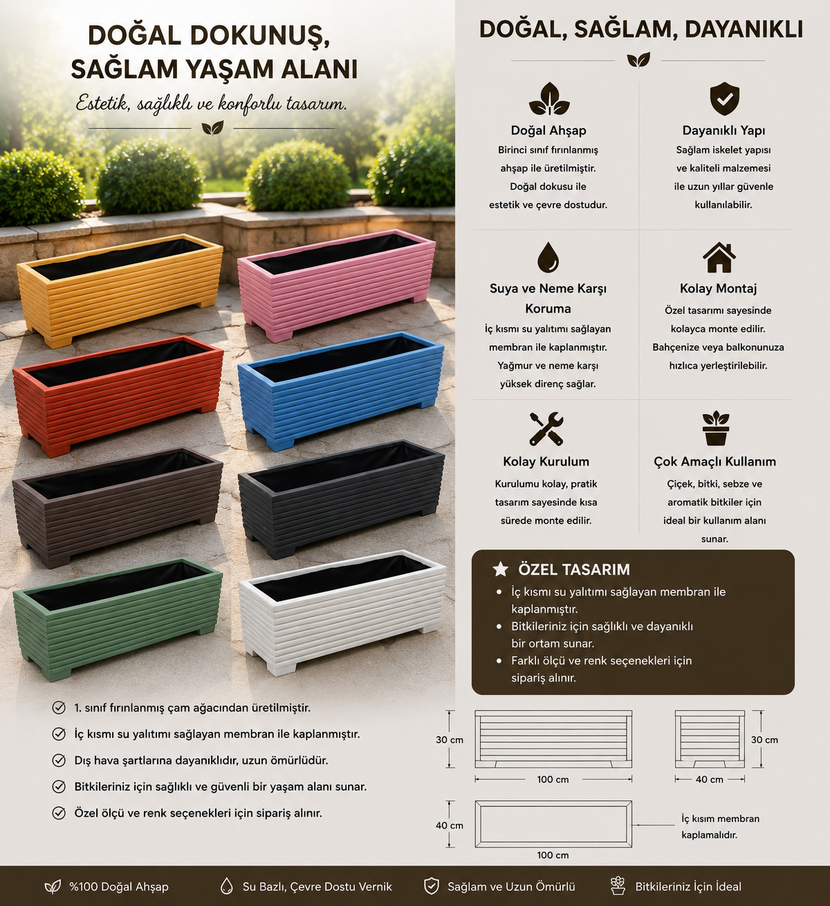 Ahşap Saksı 11