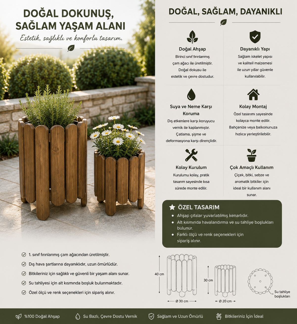 Ahşap Saksı 13